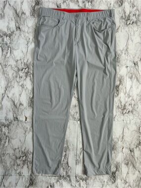 Redvanly | men’s XL Kent performance Pull on pants trouser golf in light gray